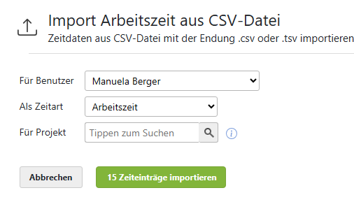 Import CSV-Datei