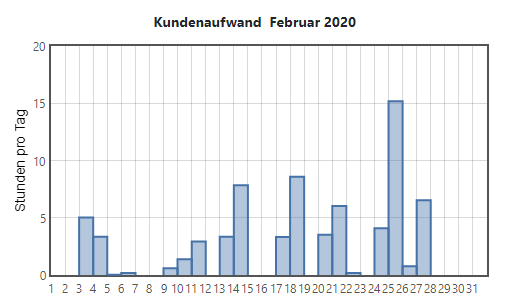 Arbeitszeit und Projektzeit Statistik