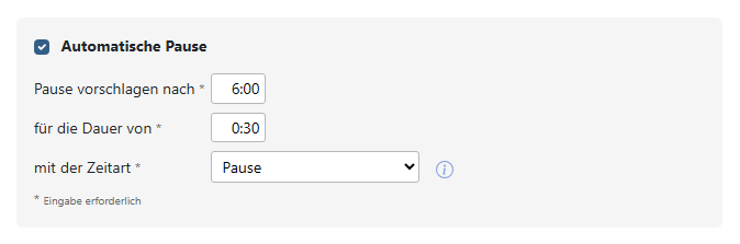 Automatische Pausen