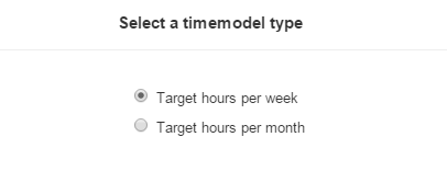 Select working time model type