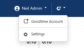 Time and Attendance Settings Cogwheel