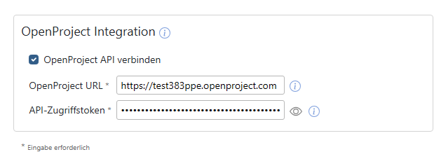 Einstellungen OpenProject